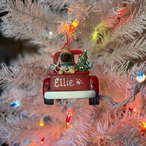 Vintage Red Truck 3D Pug Christmas
Ornament